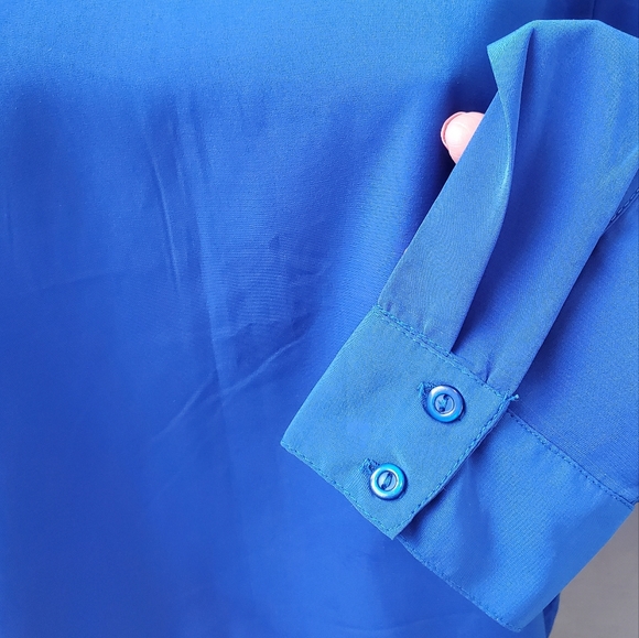 Vero Moda Blue Cropped Long Sleeve Blouse - Picture 3 of 10